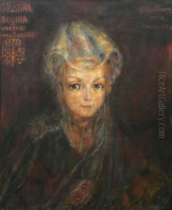 Portratt Forestallande Drottning Kristina by Mina Carlsson-Bredberg