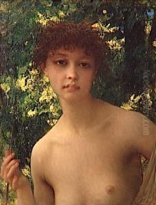 Jeune chasseresse en buste by Ernest Hebert
