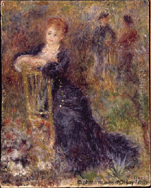 Jeune Femme assise dans un jardin - view 1
