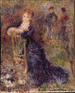 Jeune Femme assise dans un jardin by Pierre Auguste Renoir