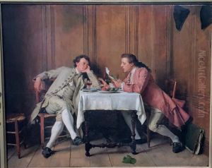 La Confidence, epoque de Louis XV by Jean-Louis-Ernest Meissonier