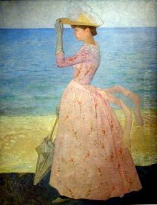 The woman with the umbrella
