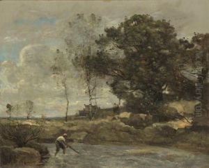 La Levee des filets by Jean-Baptiste Camille Corot