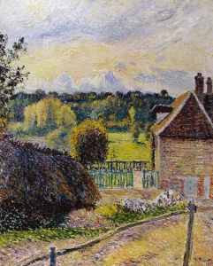The Delafolie House, Eragny, Sunset by Camille Pissarro
