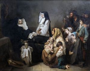 The death of a sister of charityFrancais:La mort d'une soeur de chariteItaliano:La morte di una sorella della carita by Isidore Pils