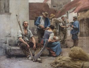 La paye des moissonneurs by Leon Augustin Lhermitte