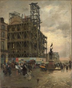 La Place des Pyramides by Giuseppe de Nittis