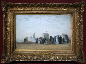 The Beach at Trouville by Eugene Louis Boudin