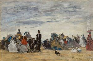 La plage de Trouville by Eugene Louis Boudin