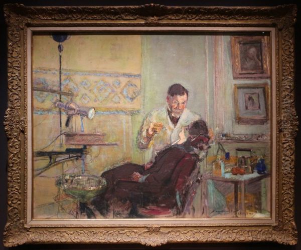 Dr. George Viau in his dental office - view 1