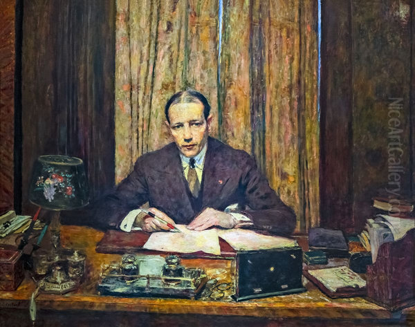 Lucien Rosengart at his work table - view 1