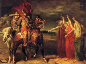 Macbeth and Banquo meeting the witches on the heath by Theodore Chasseriau