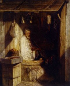 Turkish Merchant Smoking in His Shop by Alexandre-Gabriel Decamps