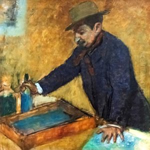 Michel Manzi gravant une eau-forte by Edgar Degas