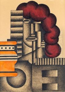 "arkitektonisk Komposition" Or "fabriken" by Otto Gustaf Carlsund