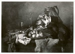Grosses Jagdstillleben mit Kase und Fruchten