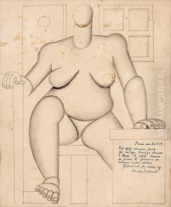 Sitting Cubist Woman by Otto Gustaf Carlsund