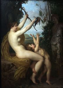 Nymph and Bacchus by Jules Lefebvre