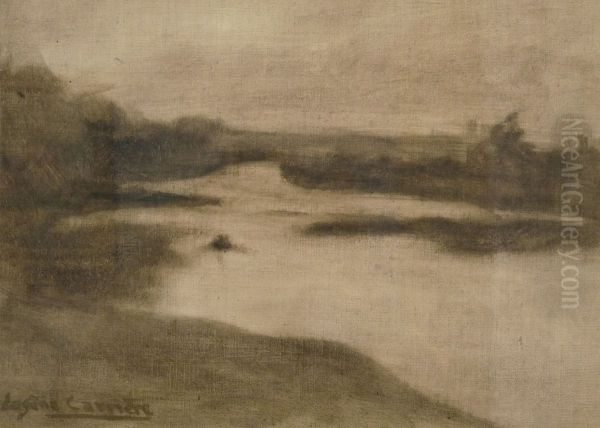 Paysage avec large riviere - view 1