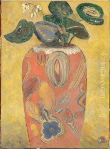 Plante verte dans une urne by Odilon Redon