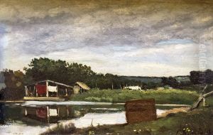 Port-Marly or Small pond. by Francois Bonvin