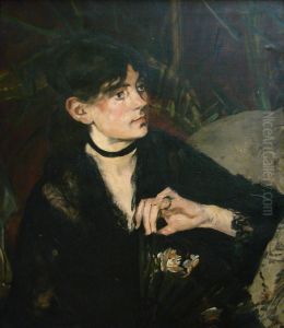 Berthe Morisota l'eventail by Edouard Manet
