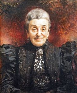 Portrait of elderly ladyFrancais:Portrait de dame ageeItaliano:Ritratto di signora anziana by Leon Bonnat