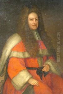 Quarter-lengthturned To The Right In Red Robes by Thomas Carlton