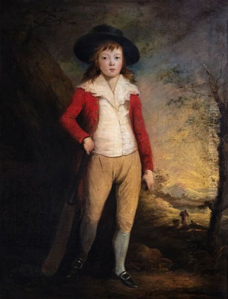 Portrait of young Bridger Seward batting cricketFrancais:Portrait du jeune Bridger Seward a la batte de cricketItaliano:Ritratto di giovane Bridger Seward che batte cricket - view 1