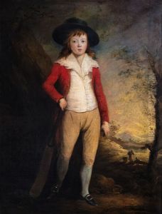 Portrait of young Bridger Seward batting cricketFrancais:Portrait du jeune Bridger Seward a la batte de cricketItaliano:Ritratto di giovane Bridger Seward che batte cricket