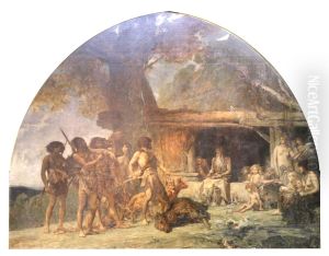 L'age de pierre, retour d'une chasse a l'ours by Fernand Cormon