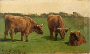Trois boeufs roux au paturage by Rosa Bonheur