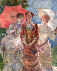 Trois femmes aux ombrelles by Marie Bracquemond