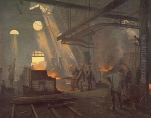 Une forge by Fernand Cormon