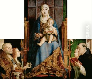 Maria mit Kind und den Hll. Nikolaus von Bari, Anastasia (?), Ursula, Dominikus und (vom Rahmen uberschnitten) Helena Maria mit Kind und den Hll. Nikolaus von Bari, Anastasia (?), Ursula, Dominikus und (vom Rahmen uberschnitten) Helena