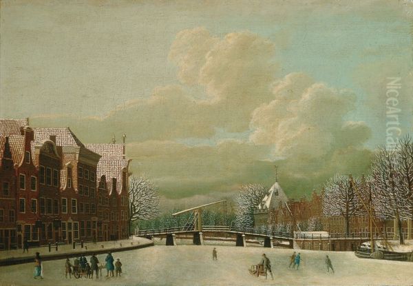 Korte Spaarne in Haarlem in winter - view 1