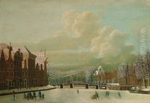 Korte Spaarne in Haarlem in winter