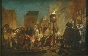 Evening festival on the Grote Markt in Haarlem. by Pieter De Molijn