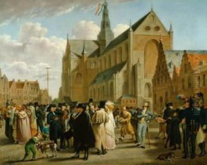 Festival on the market square in Haarlem by Wybrand Hendricks