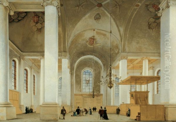 Interior of the Nieuwe or St. Annakerk in Haarlem, seen from west to east - view 1