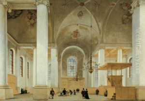 Interior of the Nieuwe or St. Annakerk in Haarlem, seen from west to east