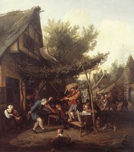 Village Feast by Cornelis Dusart