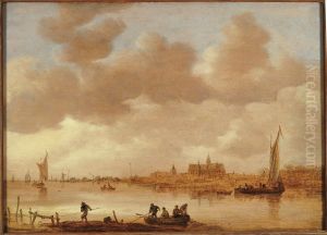 Iceskating near a Village by Jan van Goyen