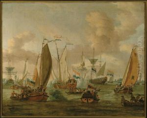 Battle on the IJ in Amsterdam in honor of the visit of Tsar Peter the Great on 1st September, 1697
