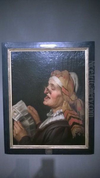 Woman with Spectacles Singing - view 1