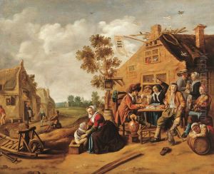Outside of the 'De Kroon' inn by Jan Miense Molenaer