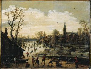 Iceskating near a Village