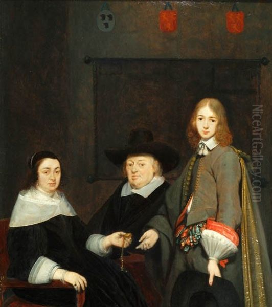 Portret van Anthonie Charles de Liedekercke, zijn vrouw Willemina van Braeckel en hun zoon Samuel - view 1