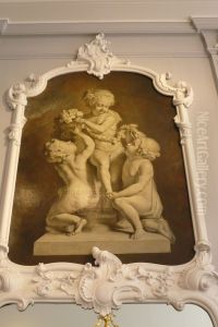 Over-the-mantelpiece with the personification of Spring Over-the-mantelpiece with the personification of Spring