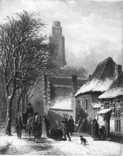Een stadsgezicht bij winter - view 1
